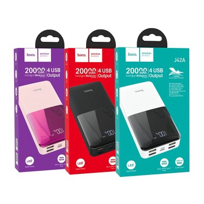 Powerbank Hoco J42A 20000mAh 4USB/1USB-C с дисплеем белый Powerbank Hoco J42A 20000mAh 4USB/1USB-C с дисплеем белый
