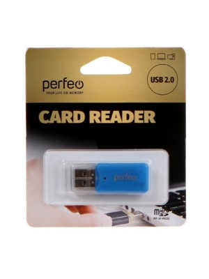 Картридер USB2.0 MicroSD Perfeo (PF-VI-R022) синий Картридер USB2.0 MicroSD Perfeo (PF-VI-R022) синий