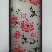 Накладка для Huawei P20 пластик матовый рисунок со стразами