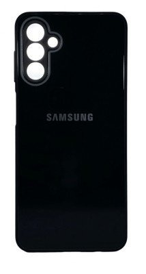 Чехол-накладка для Samsung Galaxy A13 силикон (стеклянная крышка) черная Чехол-накладка для Samsung Galaxy A13 силикон (стеклянная крышка) черная