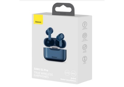 Мобильная Bluetooth-гарнитура Baseus SIMU S1 Pro TWS V5.1 сенсорные (NGS1P-03) синяя Мобильная Bluetooth-гарнитура Baseus SIMU S1 Pro TWS V5.1 сенсорные (NGS1P-03) синяя