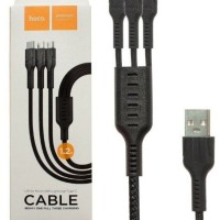 Usb Кабель-зарядка 3в1 Type-C-Lightning-Micro Hoco U31 1.2м черный