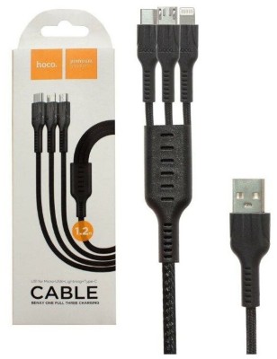 Usb Кабель-зарядка 3в1 Type-C-Lightning-Micro Hoco U31 1.2м черный Usb Кабель-зарядка 3в1 Type-C-Lightning-Micro Hoco U31 1.2м черный