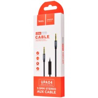 Аудиокабель AUX 3,5mm Hoco 1m с микрофоном UPA04 черный
