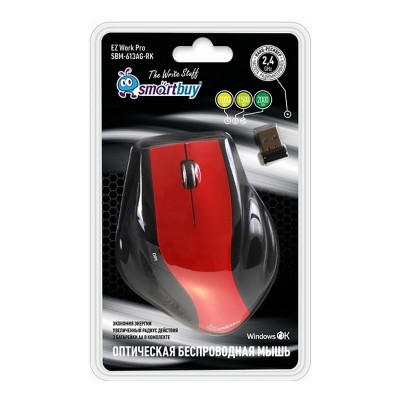 Мышь беспроводная Smartbuy 613AG USB/DPI 1000-1500-2000/6 кнопок/2AA красно-черная (SBM-613AG-RK) Мышь беспроводная Smartbuy 613AG USB/DPI 1000-1500-2000/6 кнопок/2AA красно-черная (SBM-613AG-RK)