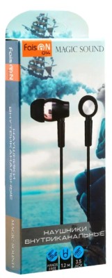 Стереонаушники Faison Q14 Magic Sound с микрофоном черные Стереонаушники Faison Q14 Magic Sound с микрофоном черные