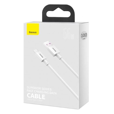 Usb Кабель-зарядка TYPE-C Baseus Superior Series 66W 1м CATYS-02 белый Usb Кабель-зарядка TYPE-C Baseus Superior Series 66W 1м CATYS-02 белый