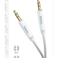 Аудиокабель AUX 3,5mm Hoco 1m с микрофоном UPA19 серебристый