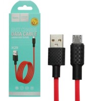 Usb Кабель-зарядка Micro Hoco X29 Superior style 2.4A 1м в оплётке PVC красный