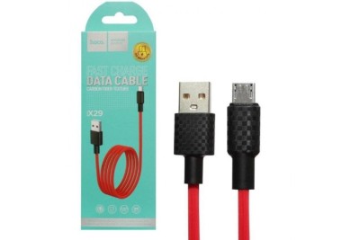 Usb Кабель-зарядка Micro Hoco X29 Superior style 2.4A 1м в оплётке PVC красный Usb Кабель-зарядка Micro Hoco X29 Superior style 2.4A 1м в оплётке PVC красный