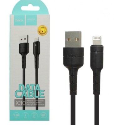 Usb Кабель-зарядка Lightning Hoco X30 Star 2.4A 1.2м силиконовый чёрный Usb Кабель-зарядка Lightning Hoco X30 Star 2.4A 1.2м силиконовый чёрный