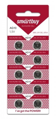 Батарейка часовая Smartbuy AG10-10B (100/2000) (SBBB-AG10-10B) Батарейка часовая Smartbuy AG10-10B (100/2000) (SBBB-AG10-10B)