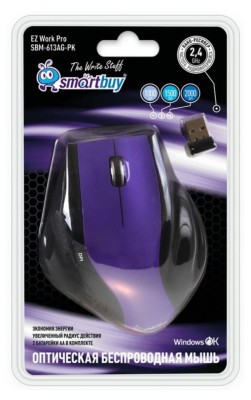 Мышь беспроводная Smartbuy 613AG фиолет/черная (SBM-613AG-PK)/40/ Мышь беспроводная Smartbuy 613AG фиолет/черная (SBM-613AG-PK)/40/