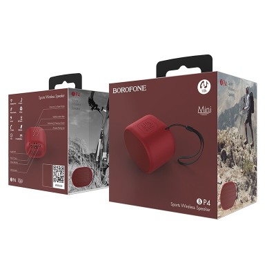 Bluetooth колонка Borofone mini BP4 BT5.0/1800mAh/10ч/3Вт/MicroSD/TF/AUX красная Bluetooth колонка Borofone mini BP4 BT5.0/1800mAh/10ч/3Вт/MicroSD/TF/AUX красная