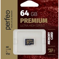 micro SDXC карта памяти Perfeo 64GB Class 10 UHS-1 Premium (без адаптера)