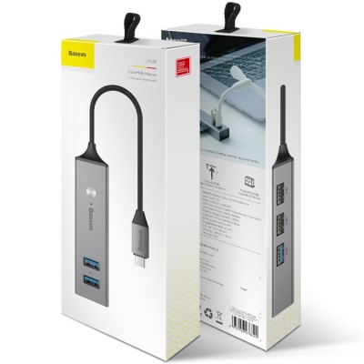USB концентратор Xaб 3.0 Baseus Cube Type-C 3.0 на 3xUSB3.0 + 2xUSB2.0 (CAHUB-D0G) серый USB концентратор Xaб 3.0 Baseus Cube Type-C 3.0 на 3xUSB3.0 + 2xUSB2.0 (CAHUB-D0G) серый