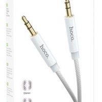 Аудиокабель AUX 3,5mm Hoco 2m с микрофоном UPA19 серебристый