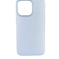 Накладка для i-Phone 13 Pro Piblue пластик под карбон голубой