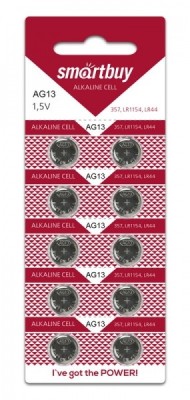 Батарейка часовая Smartbuy AG13-10B (100/2000) (SBBB-AG13-10B) Батарейка часовая Smartbuy AG13-10B (100/2000) (SBBB-AG13-10B)