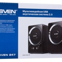 Акустическая система 2.0 Sven 247 2х2Вт пластик черная