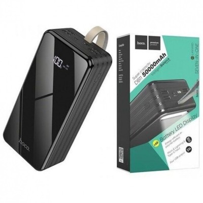 Powerbank Hoco DB11 50000mAh 4USB 2.1A с дисплеем и фонариком черный Powerbank Hoco DB11 50000mAh 4USB 2.1A с дисплеем и фонариком черный