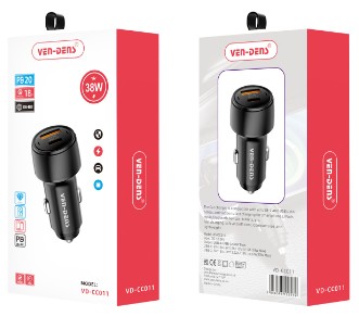 Автомобильное заряд. устр. Ven-Dens CC011 USB/USB-C 18W/20W черное Автомобильное заряд. устр. Ven-Dens CC011 USB/USB-C 18W/20W черное