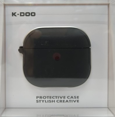 Кожаный чехол для AirPods 3 K-DOO CrashGuard черно-серебристый Кожаный чехол для AirPods 3 K-DOO CrashGuard черно-серебристый