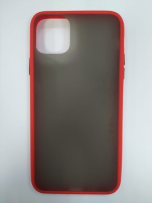 Накладка для i-Phone 11 Pro Max силикон матовая бока цветные красные Накладка для i-Phone 11 Pro Max силикон матовая бока цветные красные