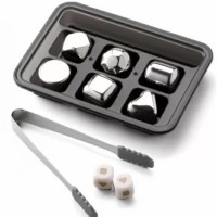 Охлаждающие камни для напитков Xiaomi Circle Joy Stainless Steel Quick Frozen Ice Cubes 6шт серебро