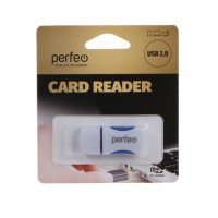 Картридер USB2.0 MicroSD Perfeo (PF-VI-R024) синий