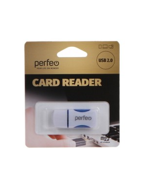 Картридер USB2.0 MicroSD Perfeo (PF-VI-R024) синий Картридер USB2.0 MicroSD Perfeo (PF-VI-R024) синий