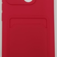 Накладка для Xiaomi Redmi 10C силиконовая с карманом для карт красная