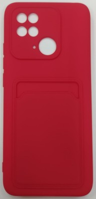 Накладка для Xiaomi Redmi 10C силиконовая с карманом для карт красная Накладка для Xiaomi Redmi 10C силиконовая с карманом для карт красная