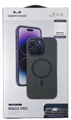 Накладка для i-Phone 13 Pro Max Keephone Mago Pro Magsafe матовый пурпурный Накладка для i-Phone 13 Pro Max Keephone Mago Pro Magsafe матовый пурпурный