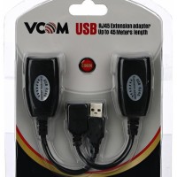 Адаптер-удлинитель VCOM RJ45/USB (мама)-RJ45/USB (папа) до 45 метров
