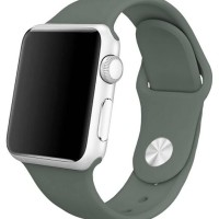 Сменный браслет силиконовая для Apple Watch 38mm серо-зеленый