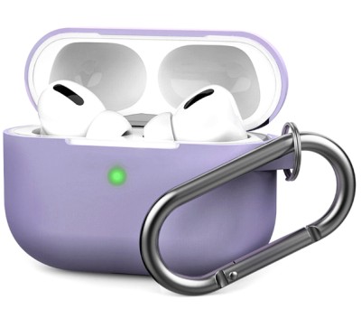 Силиконовый чехол для AirPods Pro 2 c карабином лаванда Силиконовый чехол для AirPods Pro 2 c карабином лаванда