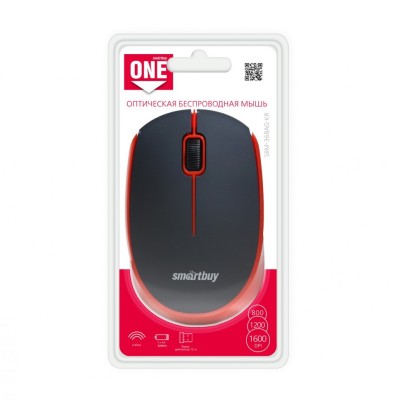 Мышь беспроводная Smartbuy ONE 368AG USB/DPI 800-1200-1600/3 кнопки/1AA (SBM-368AG-KR) черно-красная Мышь беспроводная Smartbuy ONE 368AG USB/DPI 800-1200-1600/3 кнопки/1AA (SBM-368AG-KR) черно-красная