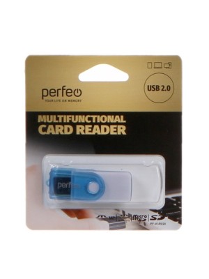 Картридер USB2.0 MicroSD/SD/MMC/MS/M2 Perfeo (PF-VI-R020) синий Картридер USB2.0 MicroSD/SD/MMC/MS/M2 Perfeo (PF-VI-R020) синий