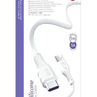 Usb Кабель-зарядка Type-C Hoco X67 Nano 5A 1м мягкий силиконовый белый