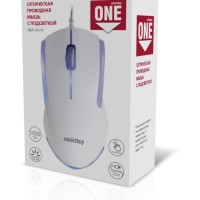 Мышь проводная с подсветкой Smartbuy ONE 350 USB/DPI 1000/3 кнопки/LED/1.5м белая (SBM-350-W)