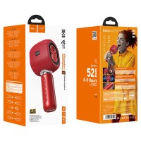 Микрофон для караоке Hoco BK8 BT5.0/2000mAh/7ч/10Вт красный