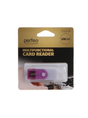 Картридер USB2.0 MicroSD/SD/MMC/MS/M2 Perfeo (PF-VI-R020) фиолетовый Картридер USB2.0 MicroSD/SD/MMC/MS/M2 Perfeo (PF-VI-R020) фиолетовый