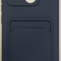 Накладка для Xiaomi Redmi 10C силиконовая с карманом для карт тёмно-синий