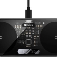 Беспроводное зарядное устройство Baseus LED Display 2in1 для Phone+Pods WXSX010101 черное