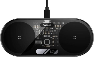 Беспроводное зарядное устройство Baseus LED Display 2in1 для Phone+Pods WXSX010101 черное Беспроводное зарядное устройство Baseus LED Display 2in1 для Phone+Pods WXSX010101 черное