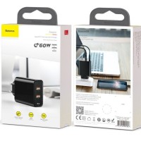 Сетевое зар. устр. Baseus Speed PPS Three Output 2USB+1C 5A 60W (CCFS-G01) черное