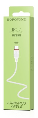 Usb Кабель-зарядка Type-C Borofone X17 1м белый Usb Кабель-зарядка Type-C Borofone X17 1м белый
