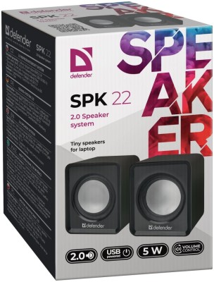 Акустическая система 2.0 Defender SPK-22 2х2Вт пластик черная Акустическая система 2.0 Defender SPK-22 2х2Вт пластик черная