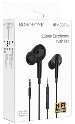 Стереонаушники Borofone BM30 Pro с микрофоном 1.2м черные Стереонаушники Borofone BM30 Pro с микрофоном 1.2м черные